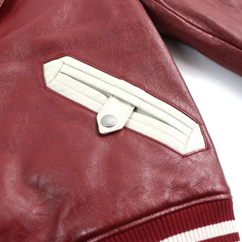 Saint Laurent Paris 575979 Lambskin Bicolor Teddy Western Rib Switch Leather