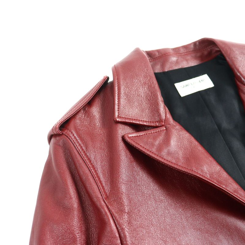 Saint Laurent Paris 575979 Lambskin Bicolor Teddy Western Rib Switch Leather