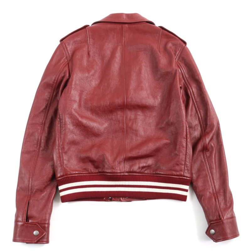 Saint Laurent Paris 575979 Lambskin Bicolor Teddy Western Rib Switch Leather