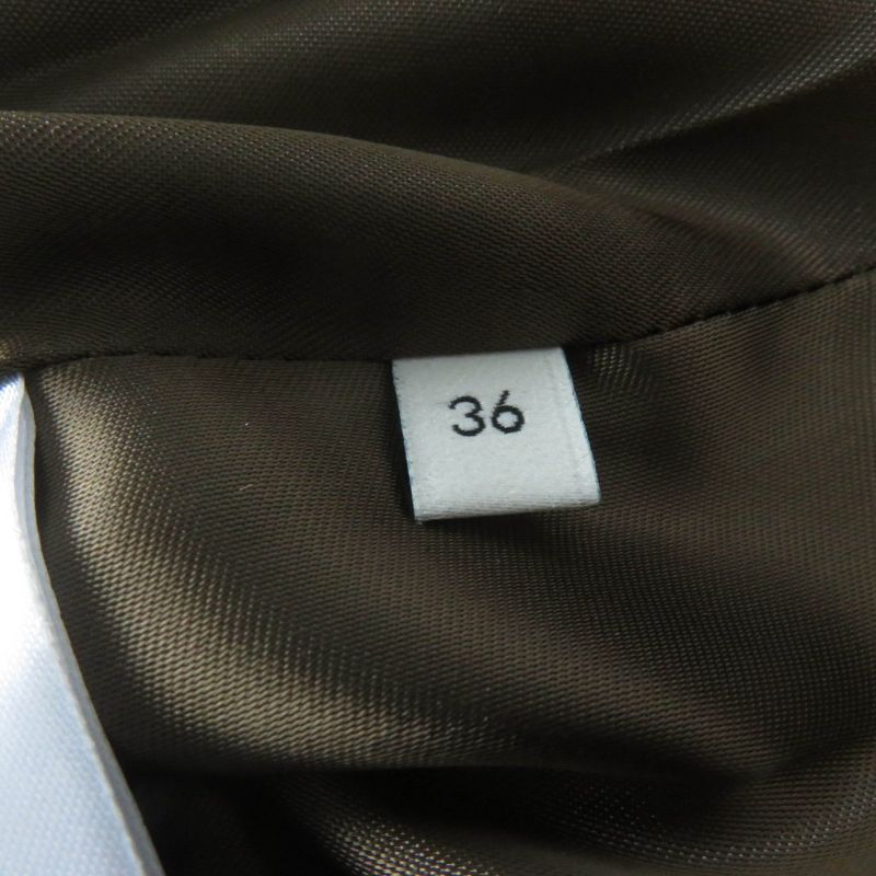 Gucci 626888 Cow Suede Horsebit Sherry Line Leather Flared Skirt Brown 36 Made