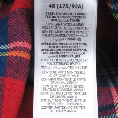 Gucci 720960 Wool Skunk Patch Tartan Check Long Sleeve Long Sleeve Shirt Red