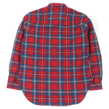 Gucci 720960 Wool Skunk Patch Tartan Check Long Sleeve Long Sleeve Shirt Red