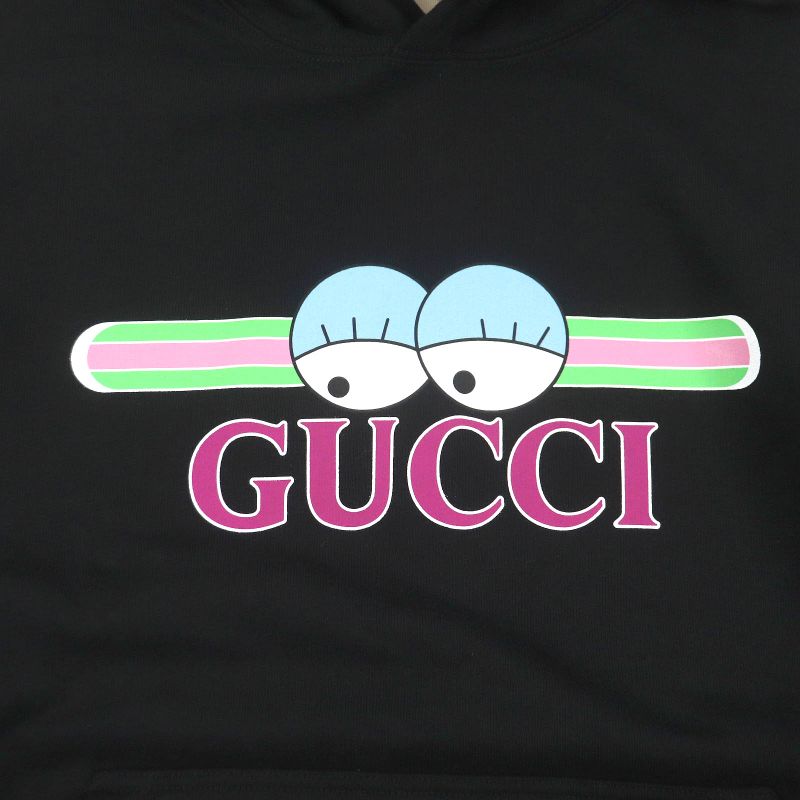Gucci 24AW 782788 Cotton Logo Print Hoodie Pullover Hoodie Black S Garmented