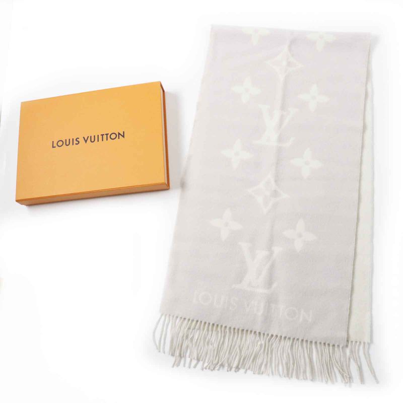 Louis Vuitton 2023 M78909 Scarf Reykjavik 100% Cashmere Greige With Box Made