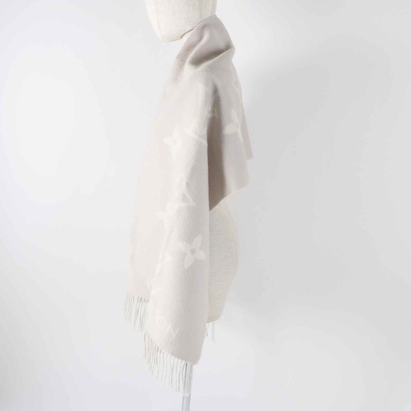 Louis Vuitton 2023 M78909 Scarf Reykjavik 100% Cashmere Greige With Box Made