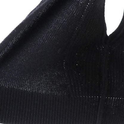 Hermes 24SS 4e2721d1 100% Cashmere Serie Design Button Short Knit Vest Black 36