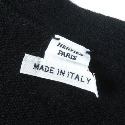 Hermes 24SS 4e2721d1 100% Cashmere Serie Design Button Short Knit Vest Black 36