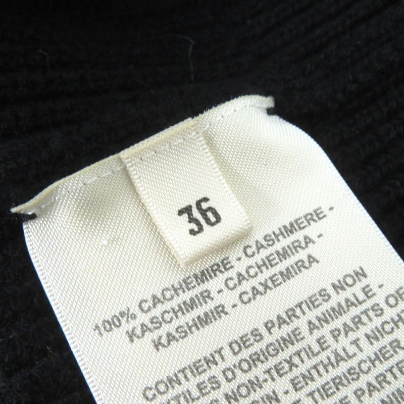 Hermes 24SS 4e2721d1 100% Cashmere Serie Design Button Short Knit Vest Black 36