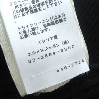 Hermes 24SS 4e2721d1 100% Cashmere Serie Design Button Short Knit Vest Black 36