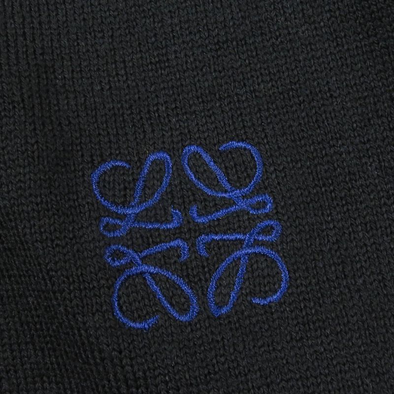 LOEWE Q825y16k05 100% Wool Anagram Logo Embroidery Light Hand Knit Cardigan