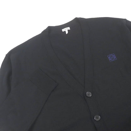 LOEWE Q825y16k05 100% Wool Anagram Logo Embroidery Light Hand Knit Cardigan