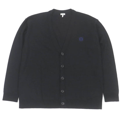 LOEWE Q825y16k05 100% Wool Anagram Logo Embroidery Light Hand Knit Cardigan