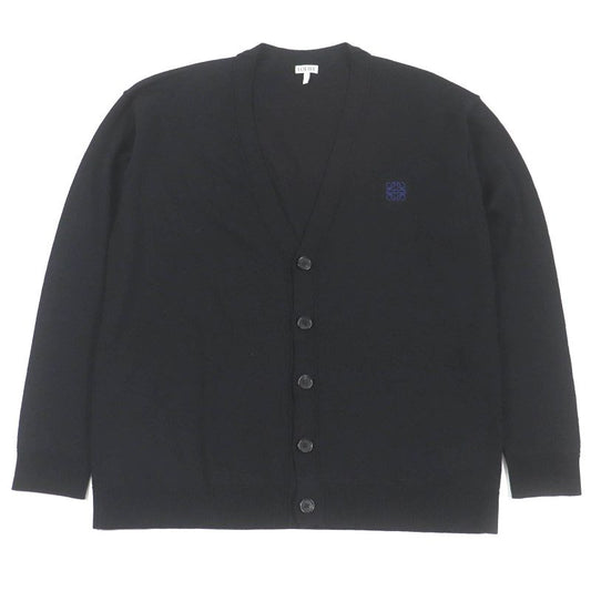 LOEWE Q825y16k05 100% Wool Anagram Logo Embroidery Light Hand Knit Cardigan