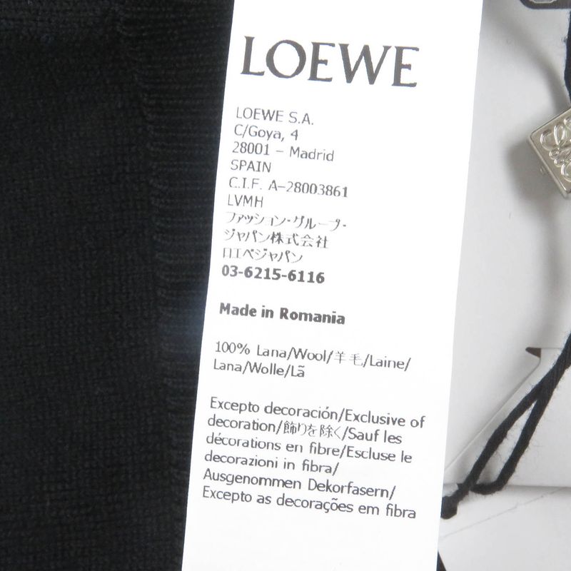 LOEWE Q825y16k05 100% Wool Anagram Logo Embroidery Light Hand Knit Cardigan