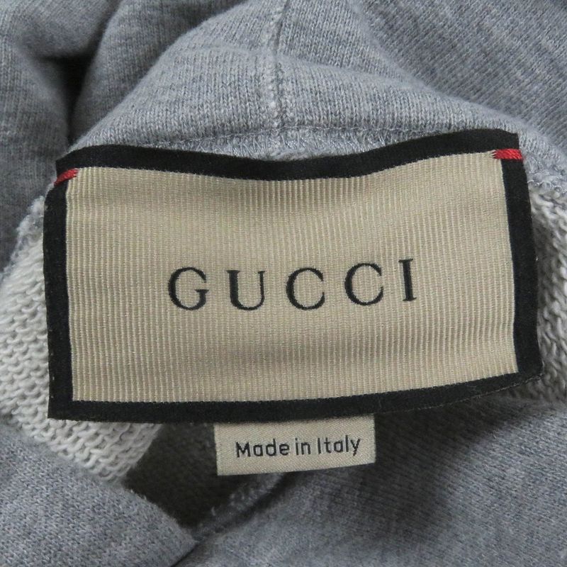 Gucci 700120 Pablo Delcielo Printed Design Pullover Hoodie Gray L Made In Italy