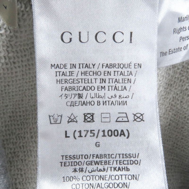 Gucci 700120 Pablo Delcielo Printed Design Pullover Hoodie Gray L Made In Italy