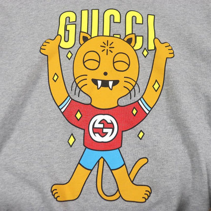 Gucci 700120 Pablo Delcielo Printed Design Pullover Hoodie Gray L Made In Italy