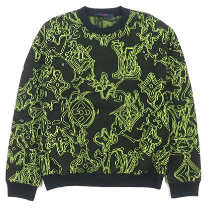  Louis Vuitton 23AW Wavy Monogram 100% Cotton Crewneck Jacquard Knit Sweater