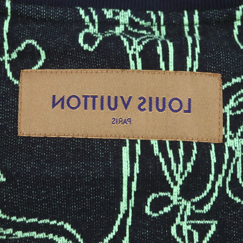  Louis Vuitton 23AW Wavy Monogram 100% Cotton Crewneck Jacquard Knit Sweater