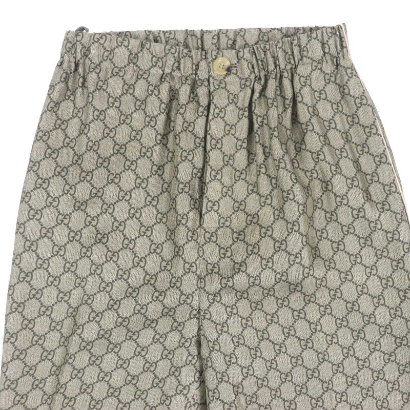 Gucci 23AW 752917 756503 100% Silk GG Supreme Print Long Sleeve Shirt Long