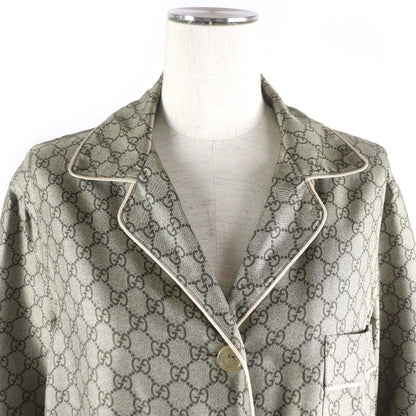 Gucci 23AW 752917 756503 100% Silk GG Supreme Print Long Sleeve Shirt Long