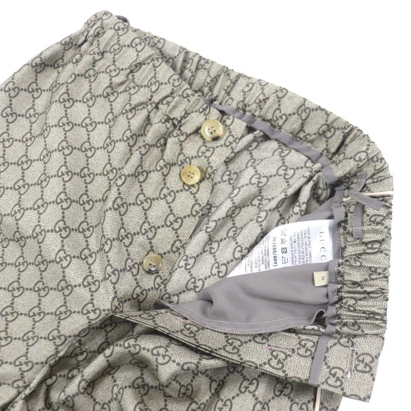 Gucci 23AW 752917 756503 100% Silk GG Supreme Print Long Sleeve Shirt Long