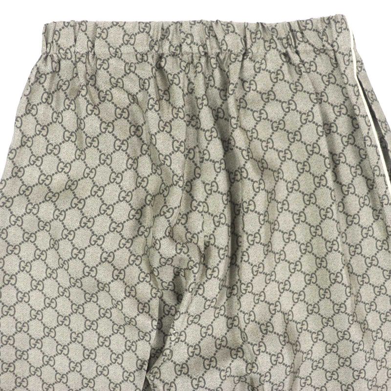 Gucci 23AW 752917 756503 100% Silk GG Supreme Print Long Sleeve Shirt Long