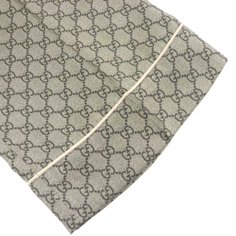 Gucci 23AW 752917 756503 100% Silk GG Supreme Print Long Sleeve Shirt Long