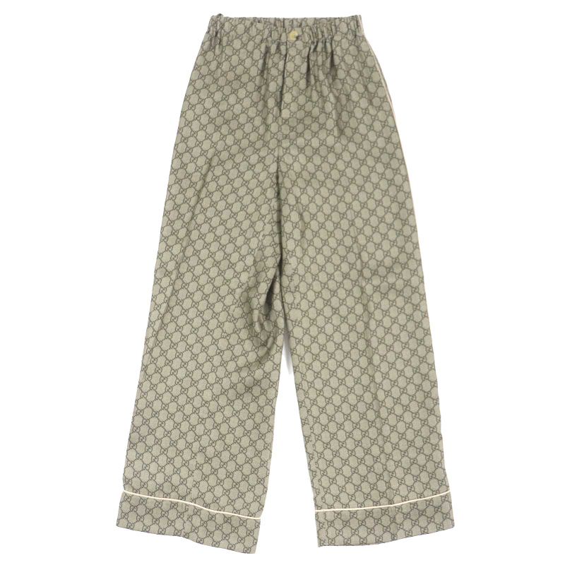 Gucci 23AW 752917 756503 100% Silk GG Supreme Print Long Sleeve Shirt Long