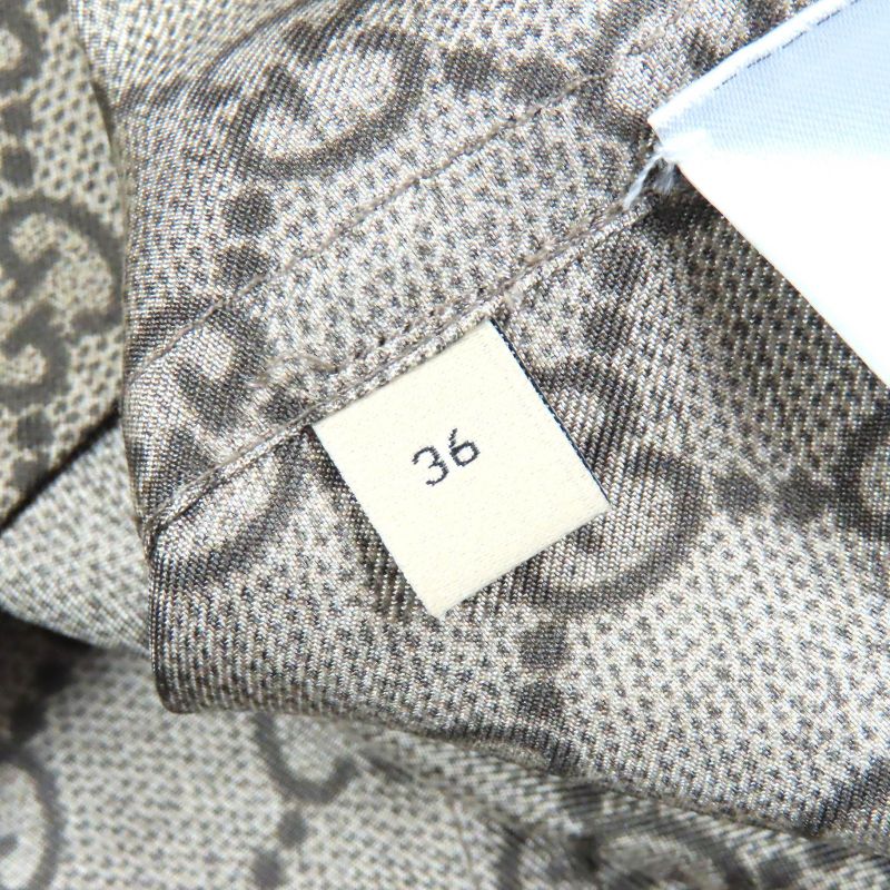 Gucci 23AW 752917 756503 100% Silk GG Supreme Print Long Sleeve Shirt Long