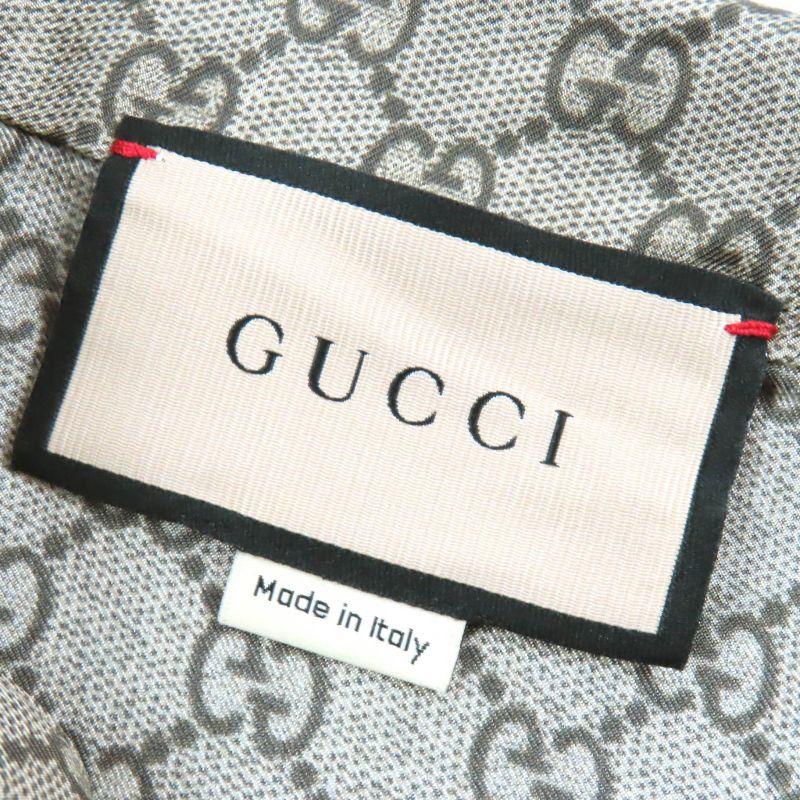 Gucci 23AW 752917 756503 100% Silk GG Supreme Print Long Sleeve Shirt Long