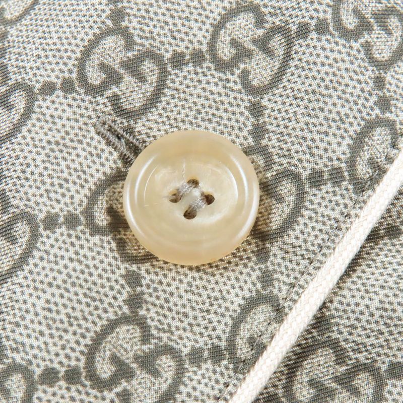 Gucci 23AW 752917 756503 100% Silk GG Supreme Print Long Sleeve Shirt Long