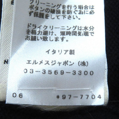 Hermes 100% Wool H Pattern Serie Buttons V-neck Oversized Silhouette Long