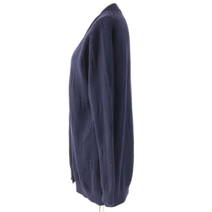 Hermes 100% Wool H Pattern Serie Buttons V-neck Oversized Silhouette Long