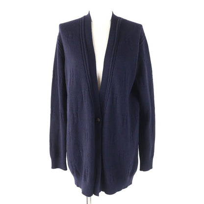 Hermes 100% Wool H Pattern Serie Buttons V-neck Oversized Silhouette Long