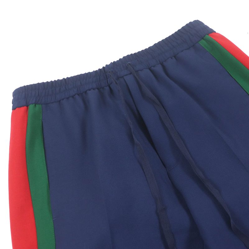 Gucci 493714 Wool Mohair Web Line Easy Pants Jogger Pants Navy 44 With Hangers