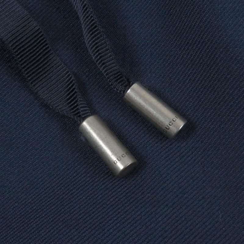 Gucci 493714 Wool Mohair Web Line Easy Pants Jogger Pants Navy 44 With Hangers