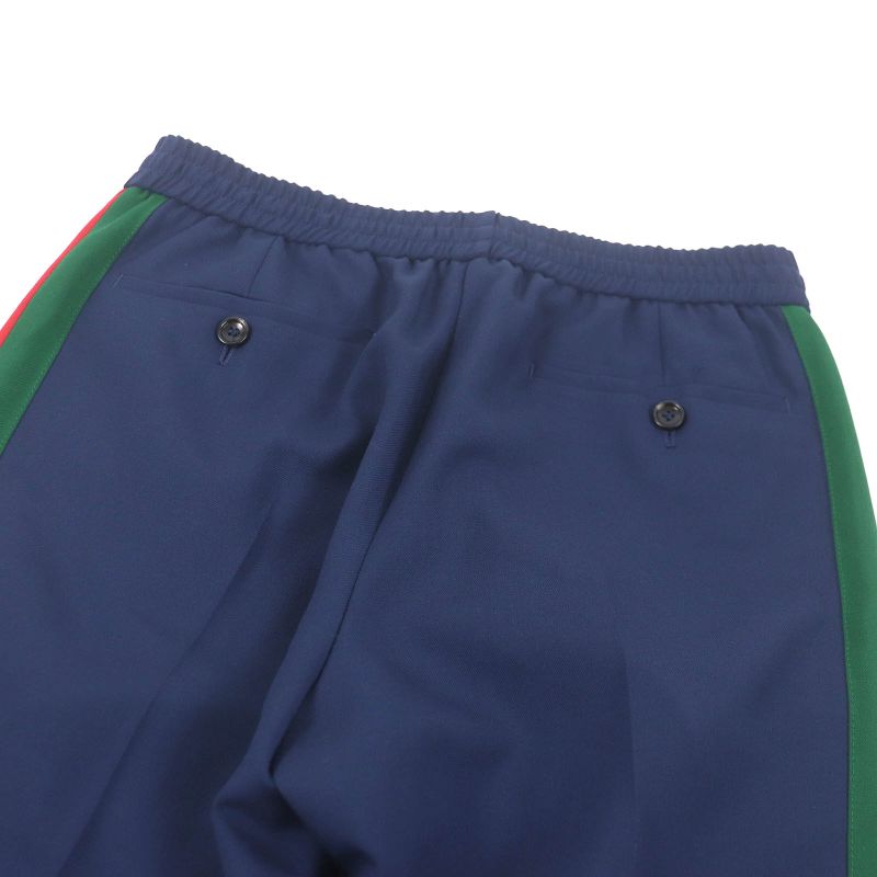 Gucci 493714 Wool Mohair Web Line Easy Pants Jogger Pants Navy 44 With Hangers