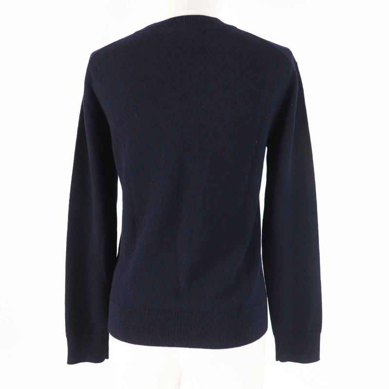 Hermes 24SS 4e2604d1 100% Cashmere H Lift Long Sleeve Knit Pullover Dark Navy