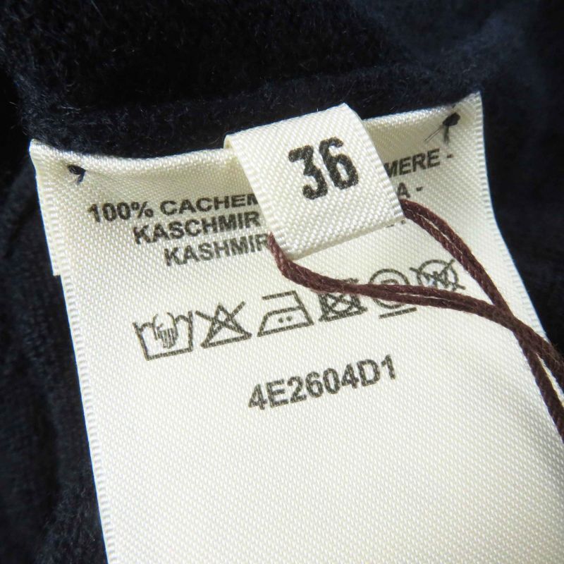 Hermes 24SS 4e2604d1 100% Cashmere H Lift Long Sleeve Knit Pullover Dark Navy