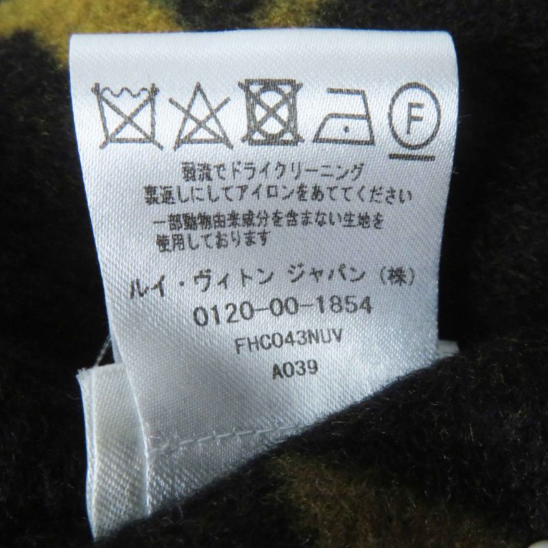 Louis Vuitton Wool Silk Giant Monogram Hooded Wrap Coat Black Brown 38 With