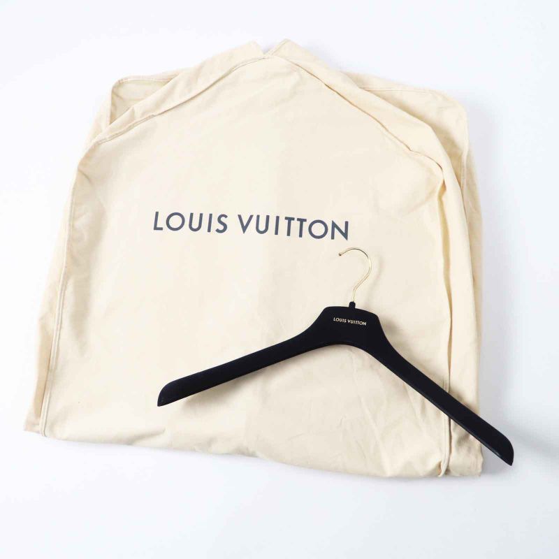 Louis Vuitton Wool Silk Giant Monogram Hooded Wrap Coat Black Brown 38 With