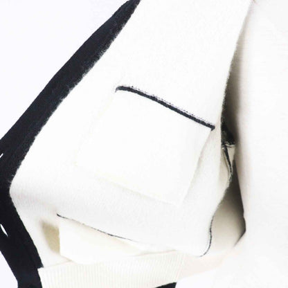 CHANEL P71365 Cashmere Silk Bicolor 4 Pockets Long Sleeve Knit Cardigan Black