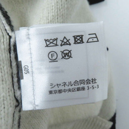 CHANEL P71365 Cashmere Silk Bicolor 4 Pockets Long Sleeve Knit Cardigan Black