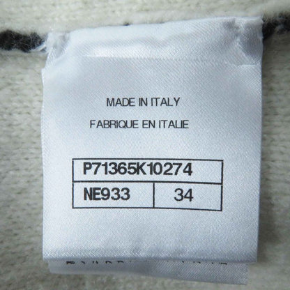 CHANEL P71365 Cashmere Silk Bicolor 4 Pockets Long Sleeve Knit Cardigan Black