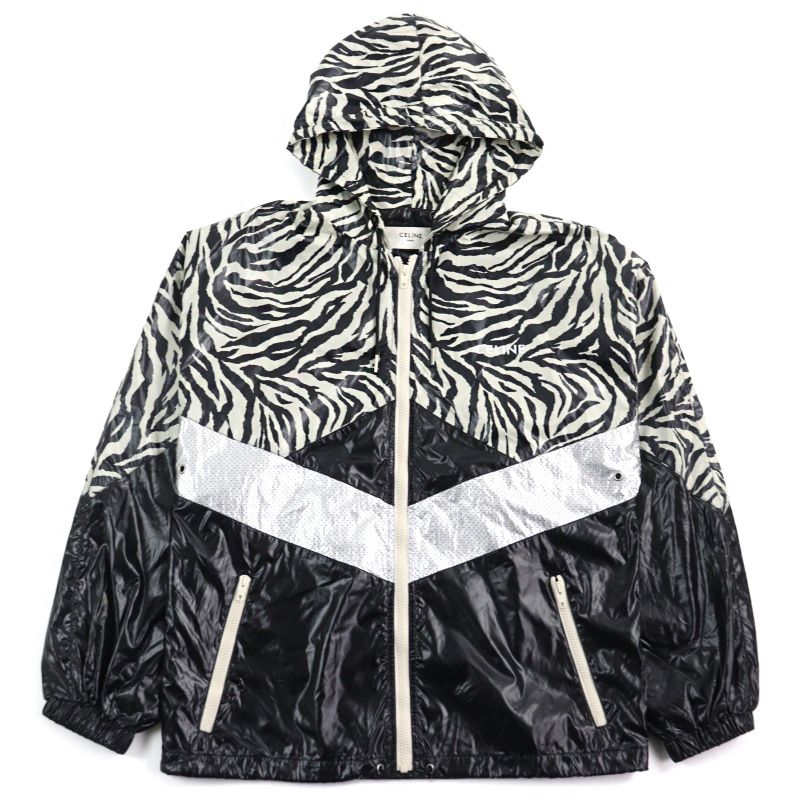 Celine 22SS 2w537260q Zebra Look Loose Cut Coated Nylon Jacket Blouson Multicolo