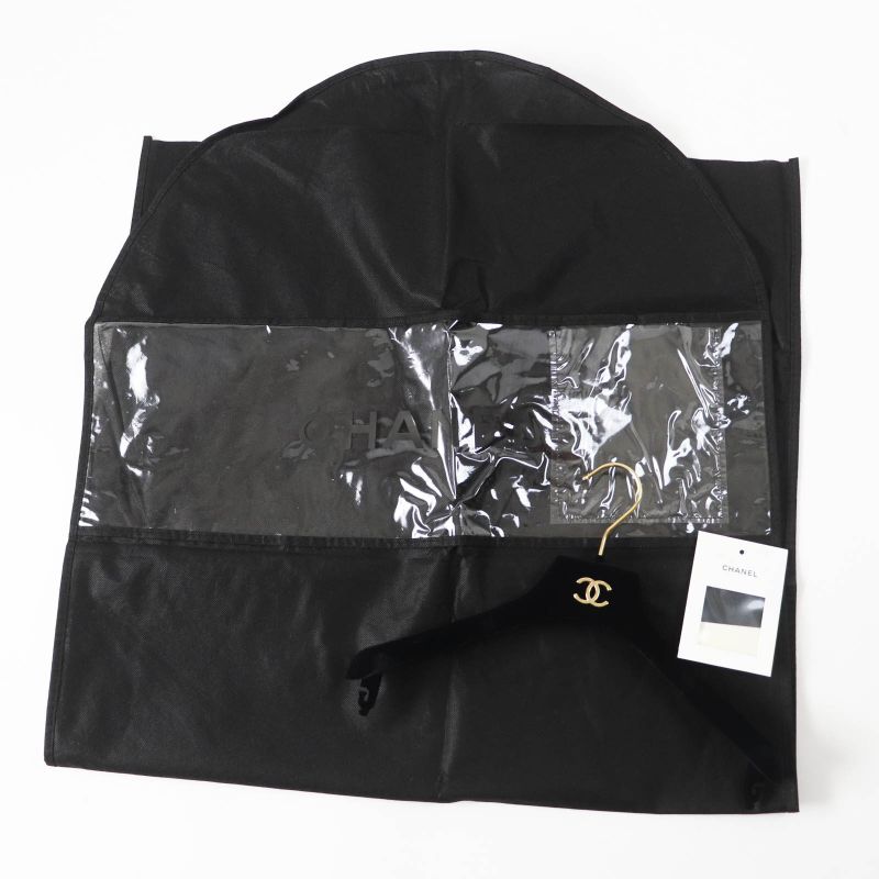 CHANEL P59432 Coconage Tweed Nylon Layered Style Down Jacket Dark Navy Pinkish