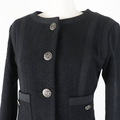 CHANEL P45580/p45436 Cotton Lined Silk Tweed Setup With Coco Mark Buttons