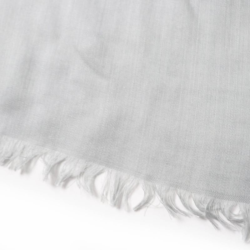 Gucci 387563 Wool Silk GG Pattern Fringed Large Scarf Shawl Grey 135x135cm