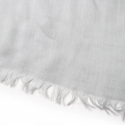 Gucci 387563 Wool Silk GG Pattern Fringed Large Scarf Shawl Grey 135x135cm